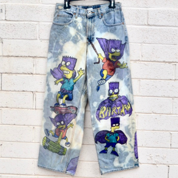 Anticulture Other - Bart Simpson Bartman Batman Jeans Tie Dyed Pants